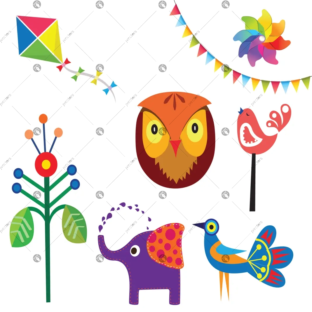 Set of Special Boishakhi Ornaments vector illustration