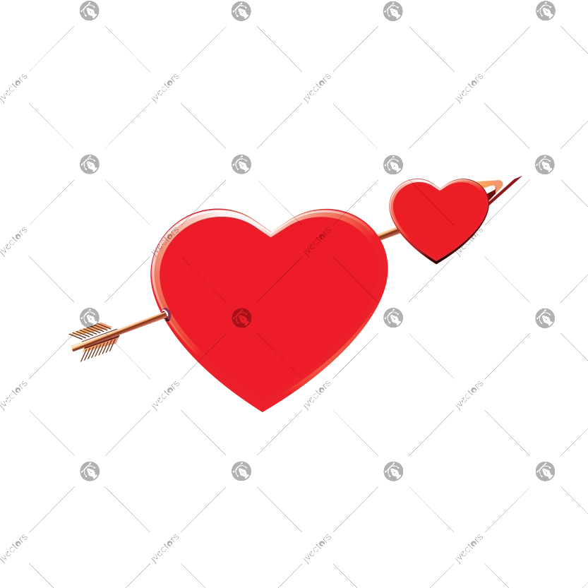 Lovestruck Girl Vector Color Heart Drawing Vector