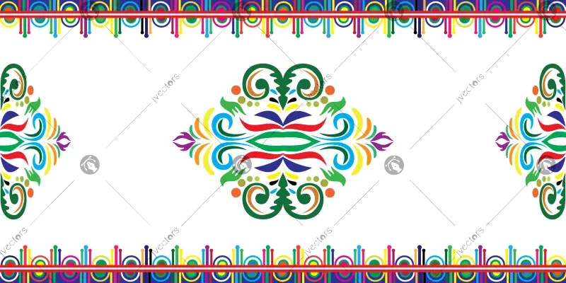 Traditional Border decoration elements Flower decoration Alpona Vector Art