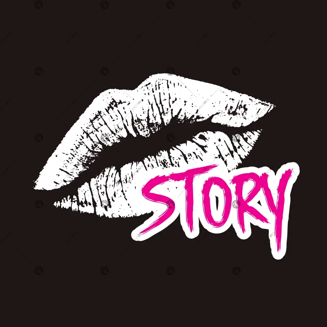 Story with lips logo design