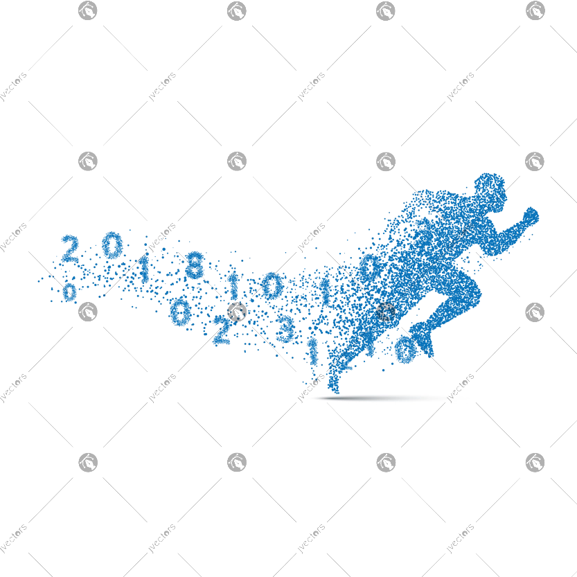 runner male polygonal athlete sprinter start made stylish design of speed Abstract silhouette flying